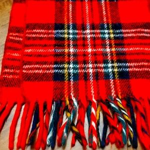 Plaid Wool Winter Scarf 70"x10-3/4"